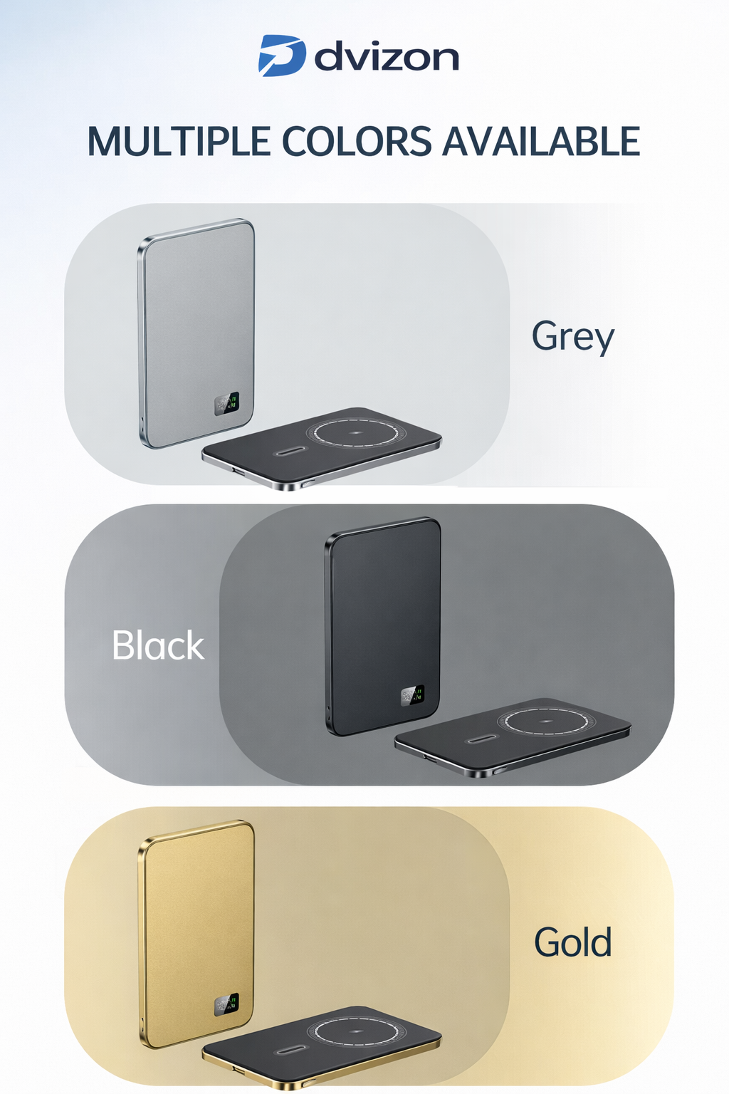 Dvizon Volt™ Magnetic Fast Charging Power Bank – Snap & Charge Anywhere