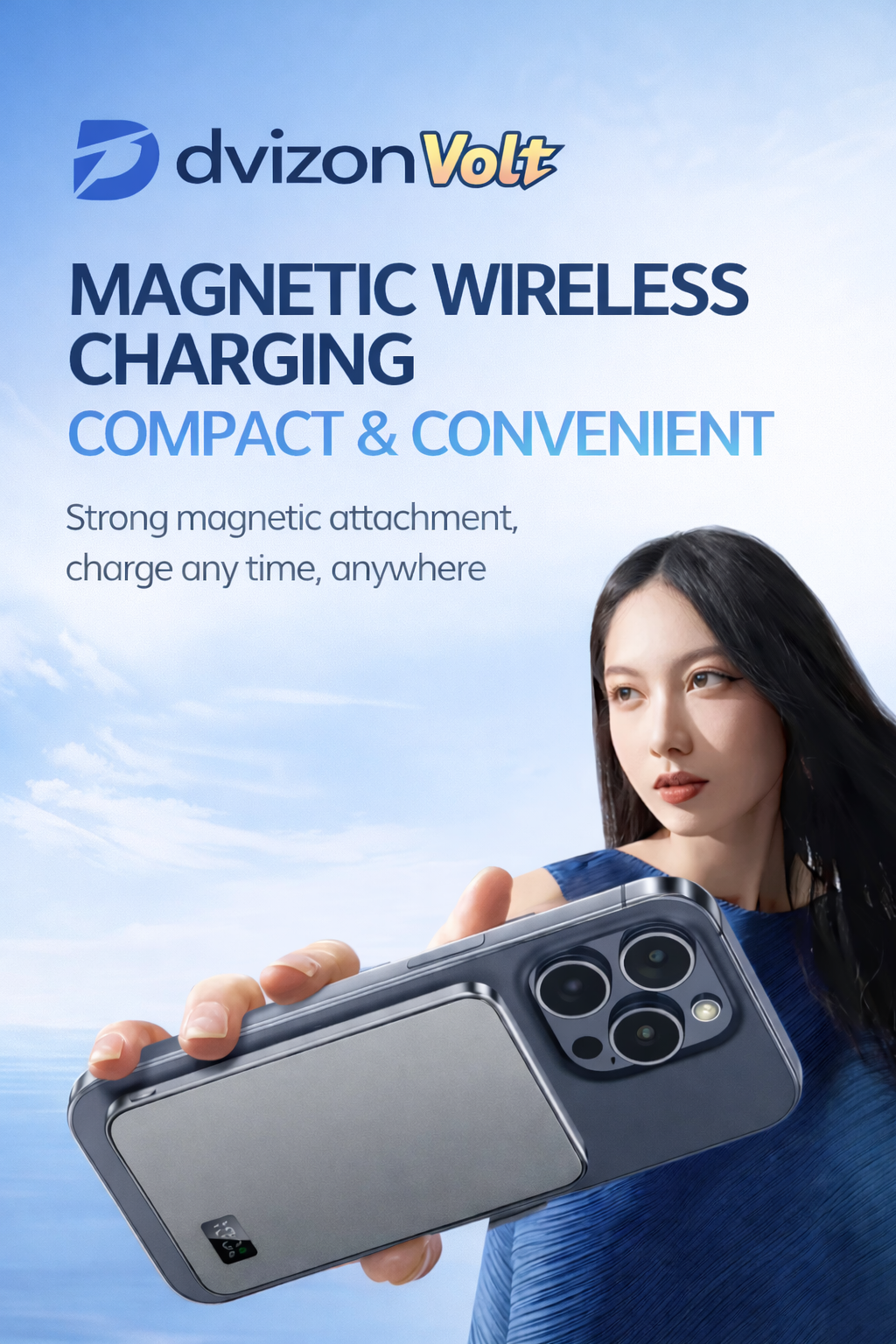 Dvizon Volt™ Magnetic Fast Charging Power Bank – Snap & Charge Anywhere